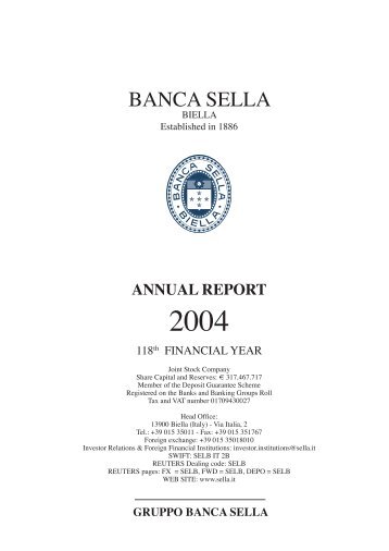 annual report - Gruppo Banca Sella