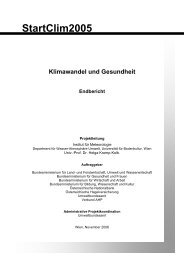 StartClim2005 Klimawandel und Gesundheit Endbericht - AustroClim