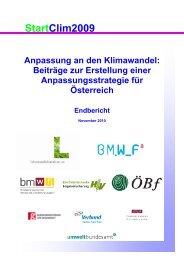 StartClim2009 Anpassung an den Klimawandel - AustroClim