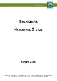 Bibliografie Naturpark Ötztal 2009