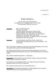 P R O T O K O L L - Gemeinde Petronell-Carnuntum