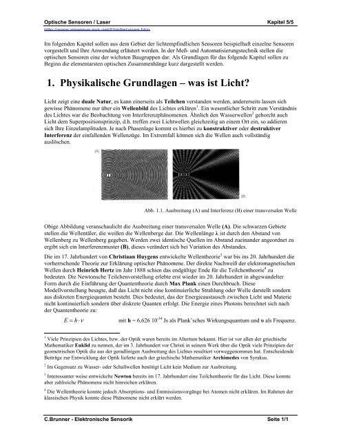 1. Physikalische Grundlagen – was ist Licht?