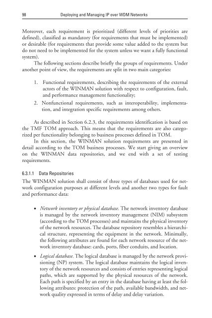 deploying and managing ip over wdm networks - Index of