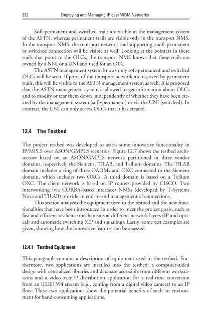 deploying and managing ip over wdm networks - Index of