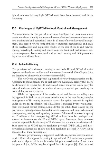 deploying and managing ip over wdm networks - Index of