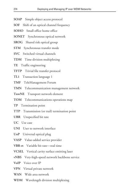 deploying and managing ip over wdm networks - Index of