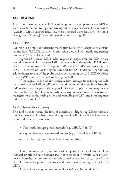 deploying and managing ip over wdm networks - Index of