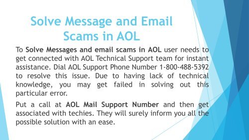 1-800-488-5392 | Solve AOL Message and Email Scams