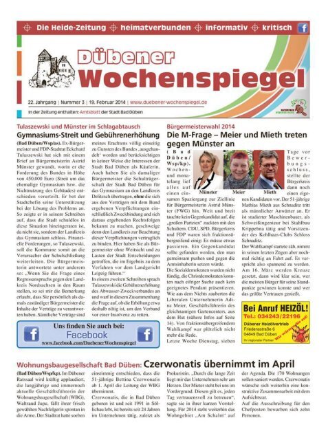 Dübener Wochenspiegel - Ausgabe 03 - 19-02_2014