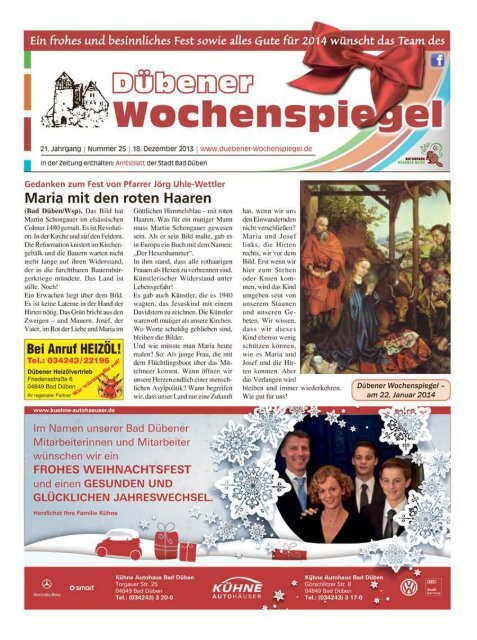 Dübener Wochenspiegel - Ausgabe 25 - 18-12_2013