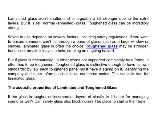 TOUGHENED VS LAMINATED GLASS