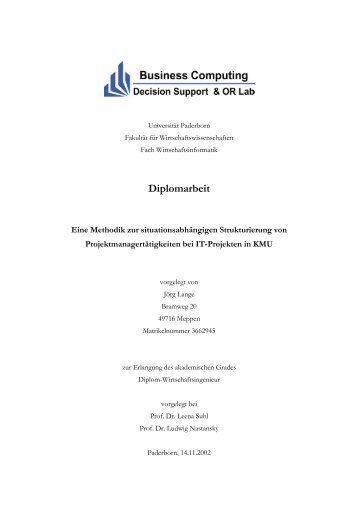 Diplomarbeit - Groupware Competence Center - Universität Paderborn