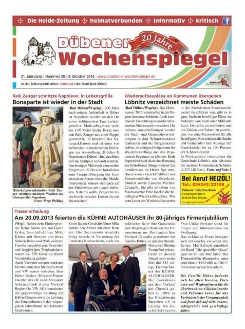 Dübener Wochenspiegel - Ausgabe 20 - Jahrgang 2013