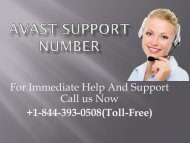 Avast Support +1-844-393-0508