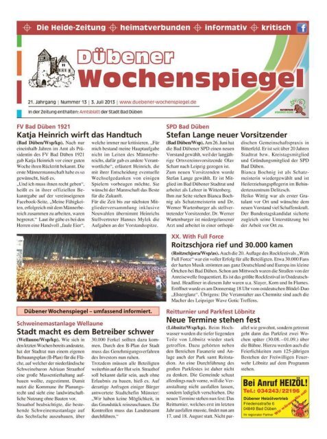 Dübener Wochenspiegel - Ausgabe 13 - 03-07_2013