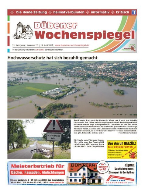 Dübener Wochenspiegel - Ausgabe 12 - 19-06_2013