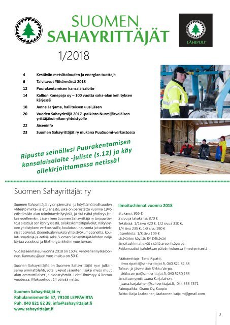 Suomen Sahayrittäjät 1/2018