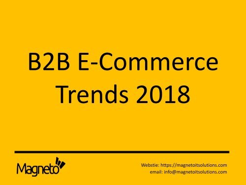 B2B eCommerce Trends 2018