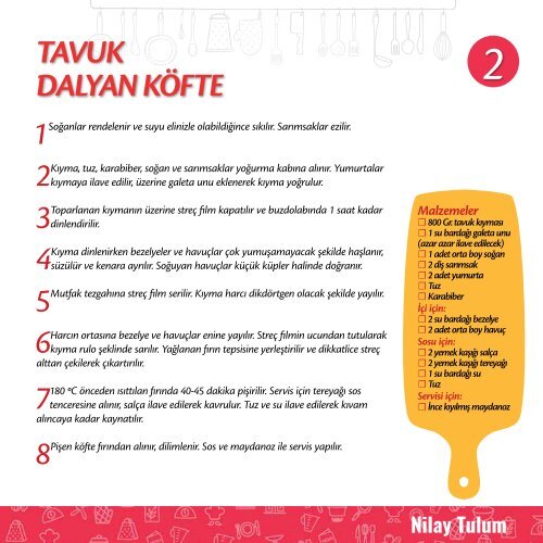 Tavukla Yaratıcı Tarifler Yemek Kitabı 1