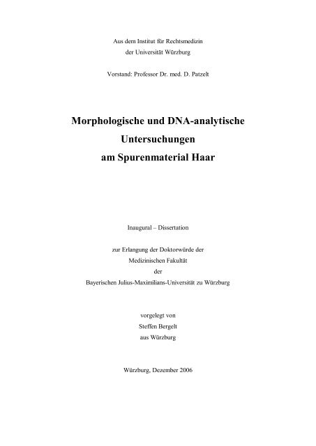 Morphologische und DNA-analytische Untersuchungen am - OPUS ...