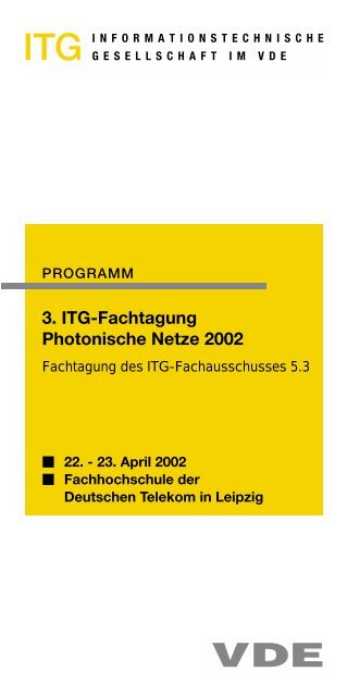 3. ITG-Fachtagung Photonische Netze 2002