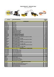 TEXAS PRODUCTS PREISLISTE 2010 - Alitec