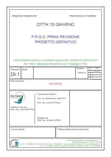 Controdeduzioni Idrauliche 758c3_0 Part.1 [PDF ... - Città di Giaveno