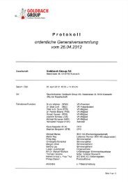 GV Beschlussprotokoll 2012 - Goldbachgroup