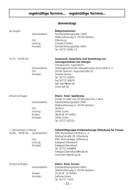 Veranstaltungskalender 2. Halbjahr 2012 - Lahn-Dill-Kreis