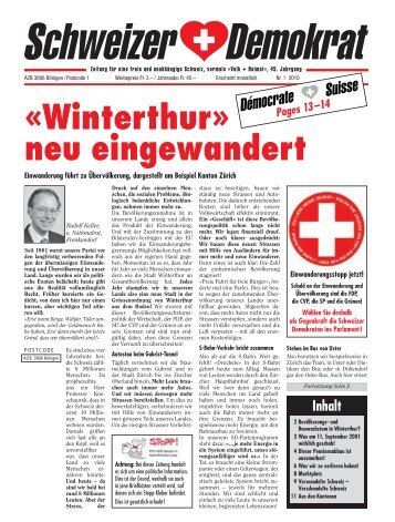 «Winterthur» neu eingewandert - Schweizer Demokraten SD