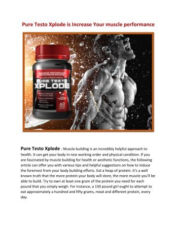   Pure Testo Xplode is Increase Your muscle performance