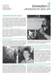 Bericht Marketing 2011 - Agrico Birsmattehof