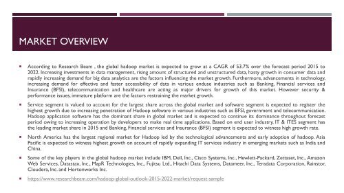 Hadoop - Global Market Outlook (2015-2022)