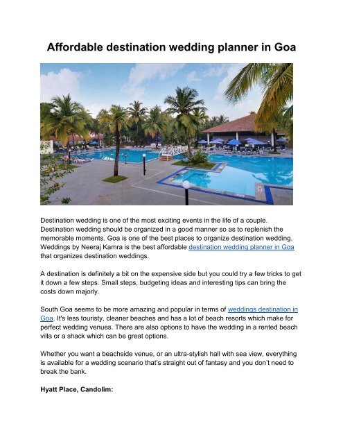 Destination Wedding Planner In Goa