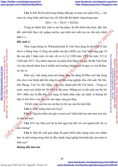 Xây dựng và sử dụng bài tập có bối cảnh thực tiễn trong dạy học Chương Oxi - Lưu huỳnh lớp 10 nhằm tích cực hóa hoạt động học tập của học sinh