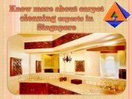 Know more about carpet cleaning experts in Singapore