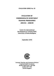 Why Evaluate Training Programmes? - Commonwealth Secretariat