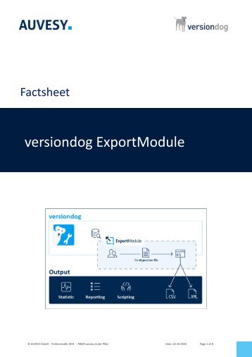 Factsheet - versiondog ExportModule