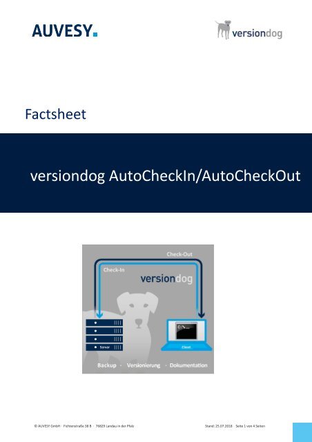 Factsheet - versiondog Auto CheckIn Auto CheckOut