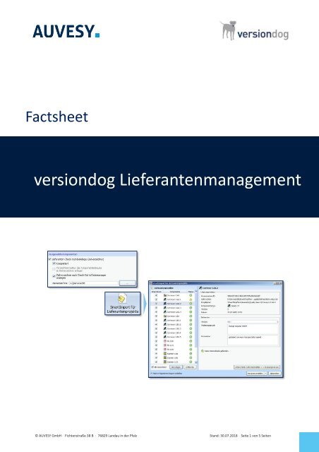 Factsheet - versiondog SupplierManagement