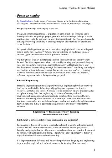 PDF file: Designerly thinking - Education Scotland