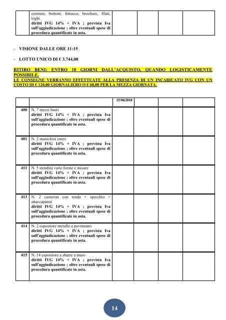 NUOVO Bollettino Mobiliare n  29 edizione Verona gara DAL 14 giugno al 12 LUGLIO 2018 ok