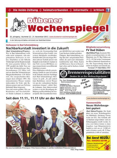Dübener Wochenspiegel - Ausgabe 22 - 21-11-2012