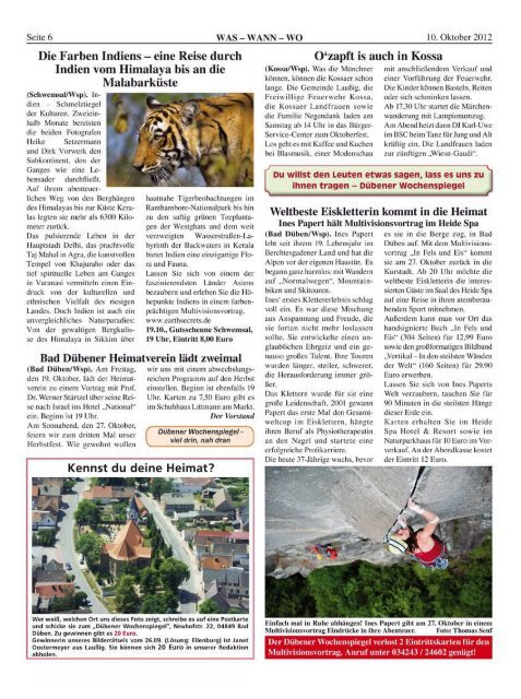 Dübener Wochenspiegel - Ausgabe 19 - 10-10-2012