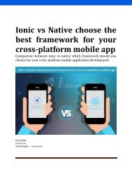 Ionic vs native choose the best framework for your cross platform mobile app