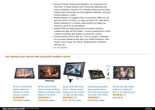 XP-Pen 22E Pro Tableta Digital de Dibujo Gráfico HD IPS Monitor con Teclas Express y Soporte Ajustable