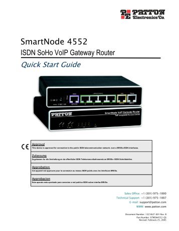 SmartNode™ SN4552 QUICK START GUIDE - Patton