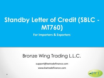 Standby Letter of Credit - SBLC - MT760