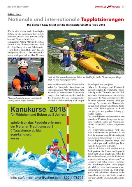 Sportclub Aktuell - Ausgabe Mai 2018