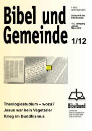 6.11. 2012 Einzigartig … warum durch die Bibel der ... - Bibelbund